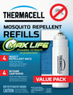 ThermaCell Max Life Mosquito Repellent Replacement Mats and Butane Cartridges - Yellow